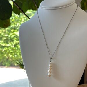 Necklace Pearl Pendant Sterling Silver 18"